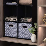 Foldable Storage Cube Bins (Beige/Blue)