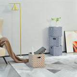 Foldable Storage Cube Bins (Beige/Blue)