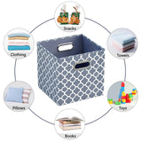 Foldable Storage Cube Bins (Beige/Blue)