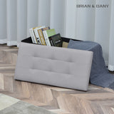 30“L Linen Storage Ottoman (76 x 38 x 38 cm)