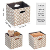 Foldable Storage Cube Bins (Beige/Blue)