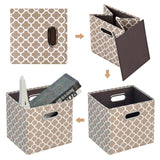 Foldable Storage Cube Bins (Beige/Blue)