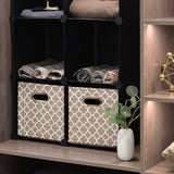 Foldable Storage Cube Bins (Beige/Blue)