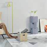Foldable Storage Cube Bins (Beige/Blue)