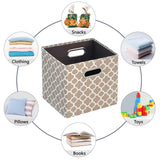 Foldable Storage Cube Bins (Beige/Blue)