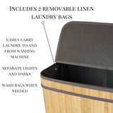 Divided Bamboo Laundry Basket (Brown/Nature/Gray/Black)
