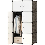 8-Cube Portable Closet - White & Black