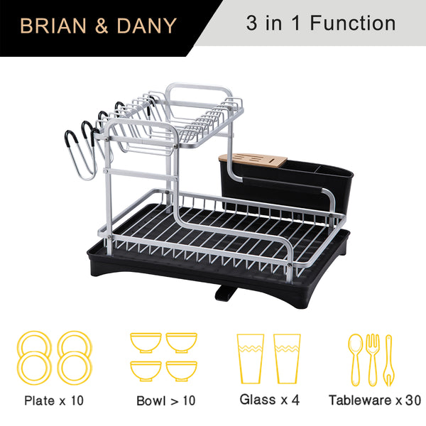 Double Layer Aluminum Alloy Sink Stand Dish Drying Rack Kitchen Organi –  Boon Global Enterprise