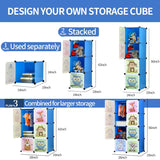 8-Cube Cartoon Portable Closet (Pink/Blue)