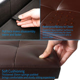 15L" Faux Leather Ottoman