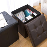 15L" Faux Leather Ottoman