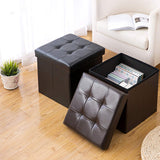 15L" Faux Leather Ottoman