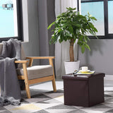 15L" Faux Leather Ottoman