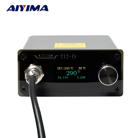 110V 220V OLED T12 Digital Soldering Iron Station Temperature Controller 72W With EU Plug + T12 Handle New