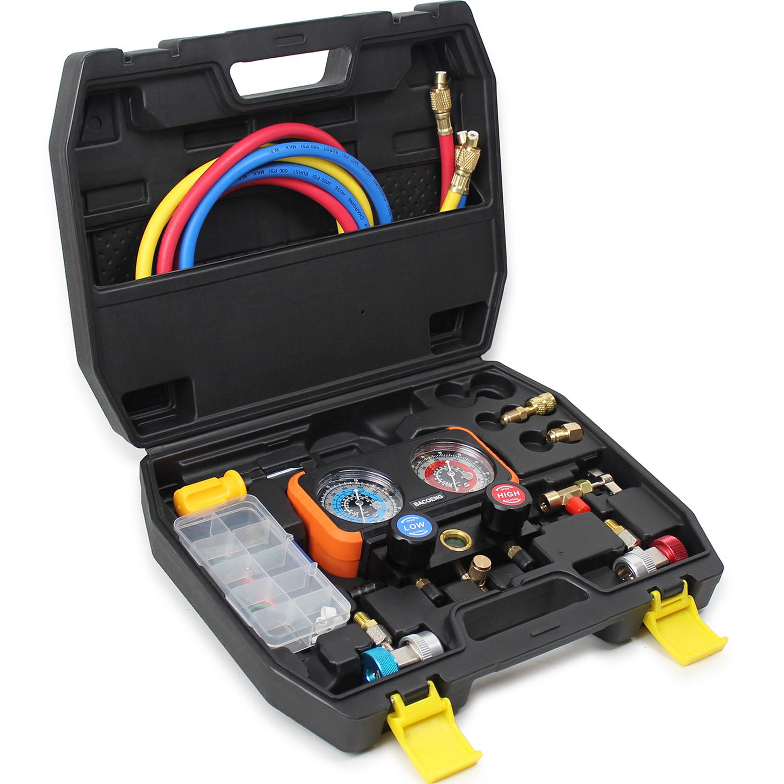 3 Way Manifold Gauge Set with AntiShock Pressure Gauge BACOENG