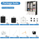 12-Cube Portable Closet - White & Black