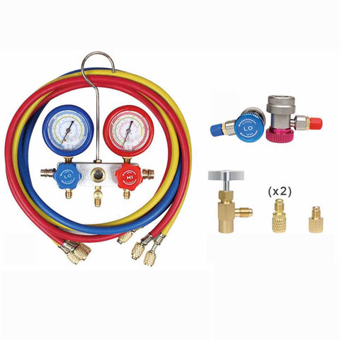 A/C Air Conditioning Refrigerant Manifold Gauge Set With High/Low
