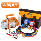 4 Way Manifold Gauge Set R134a & 3.5CFM Vacuum Pump
