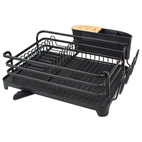 2-Tier Detachable Dish Drying Rack with Cutlery Holder | Costway