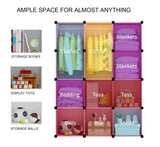 12-cube Portable Kid Organizers Storage Organizer(Pink/Blue）
