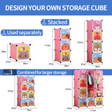 12-cube Cartoon Portable Closet (Pink/Blue)