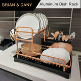 Aluminum Dish Rack Double layer (Rose Gold)