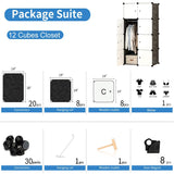 8-Cube Portable Closet - White & Black