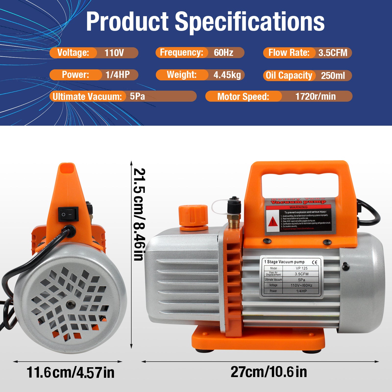 BACOENG Rotary Vane Vacuum Pump