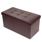 Brian & Dany 30L" Faux Leather Folding Storage Ottoman Bench(Brown)