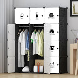 12-Cube Portable Closet - White & Black