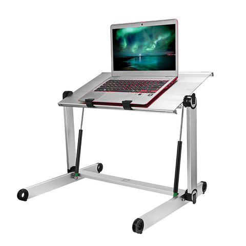 Height Adjustable Aluminum Laptop Desk Portable Standing Table Foldable PC Stand for Office Home Sitting Standing(Panel Size: 20.8*11.4")