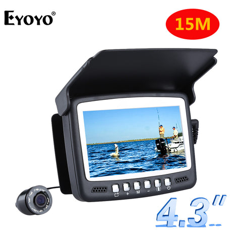 15M 1000TVL Fish Finder Underwater Ice Fishing Camera 4.3" LCD Monitor 8 LED Night Vision Camera For Fishing